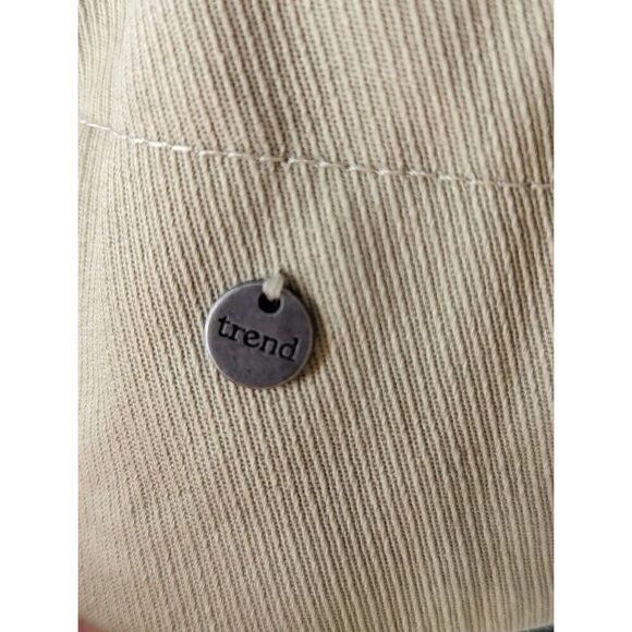 Trend Women Beige And Steel Blue Cotton Blend Short Trench Coat Size 40 - Picture 12 of 14